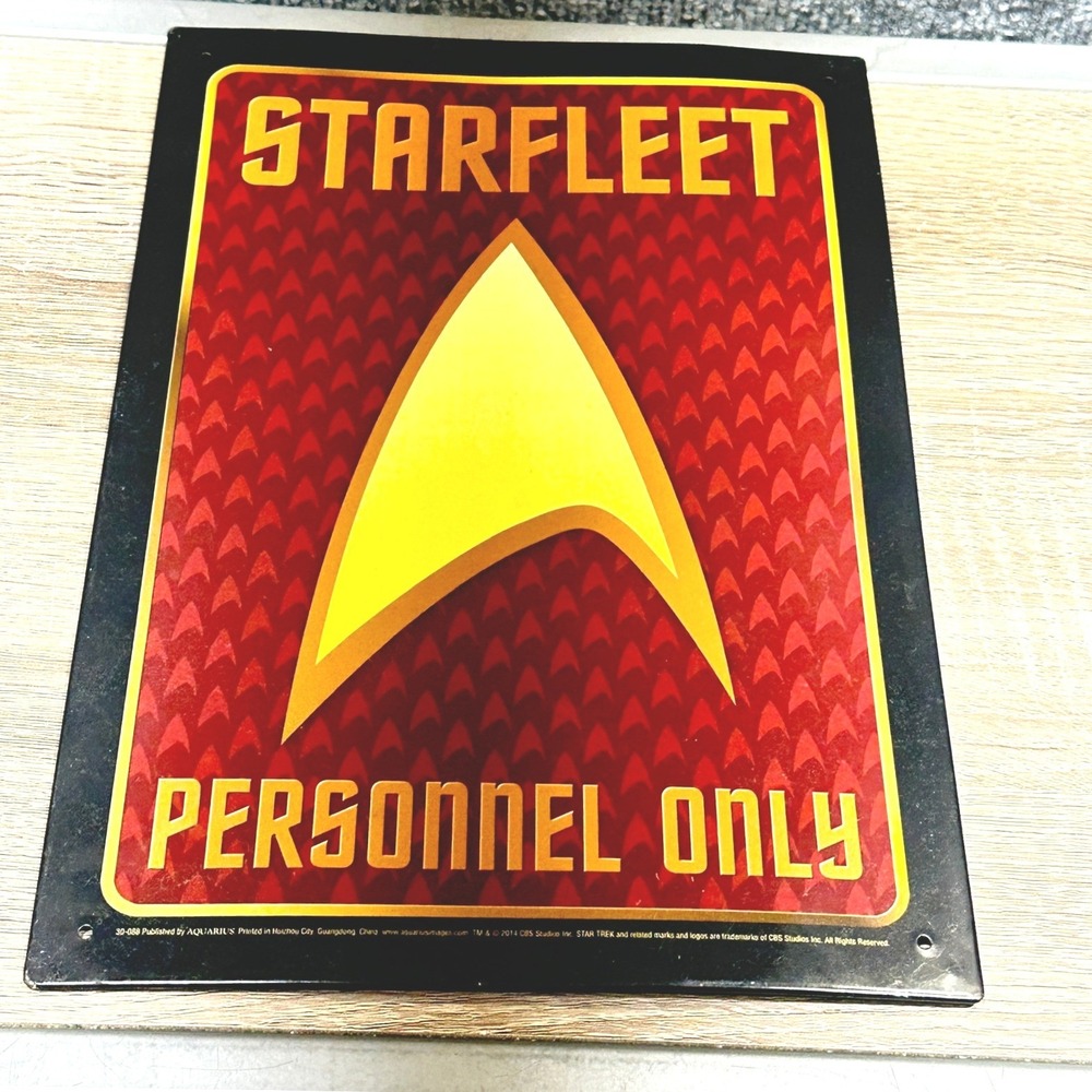 Star Trek Starfleet Personnel Only Tin Sign 8.5x11.5 Trekkie Sci-Fi Geek Nerd